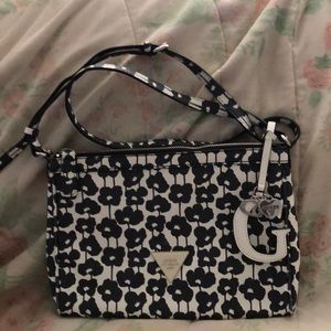 Black & White Guess Crossbody purse.